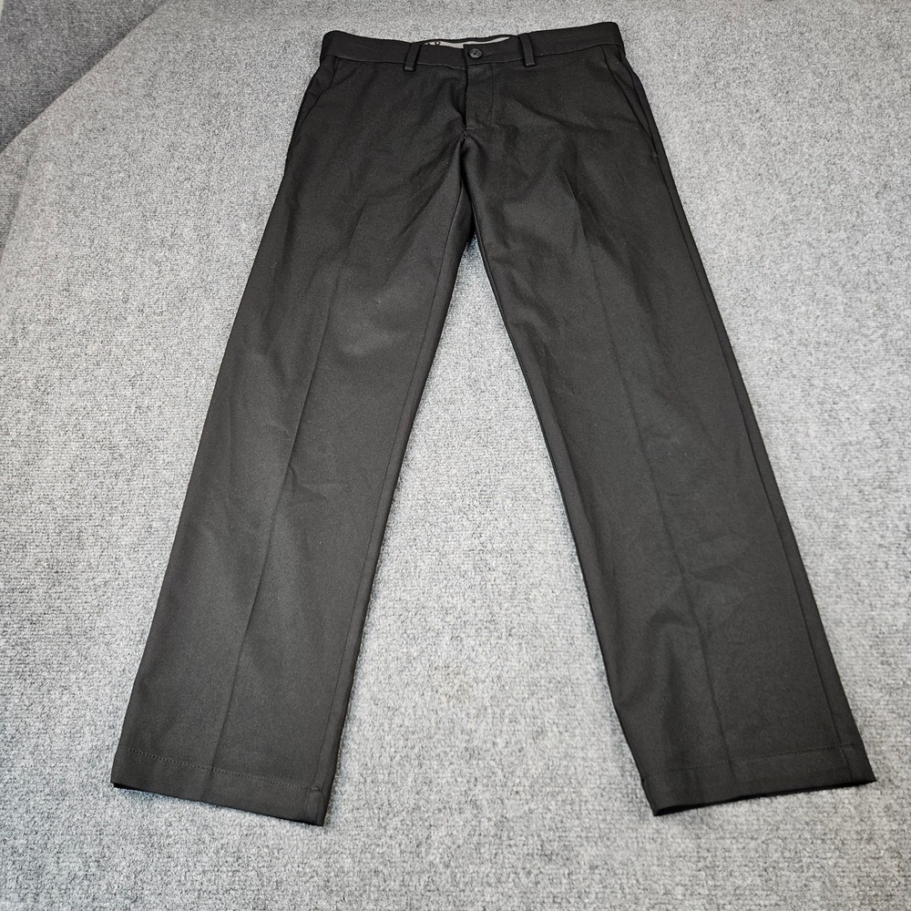 Haggar Cool 18 Pro Black Straight Fit Performance Dress Pants Mens 32x30
